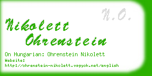 nikolett ohrenstein business card